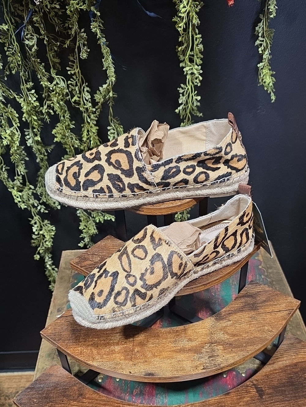 Sam Edelman Leopard Espadrille Slip-Ons - Tan/Black